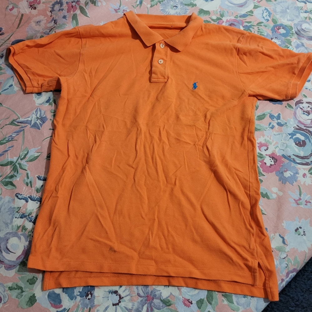 Polo Ralph Lauren Men's Classic Fit Short Sleeve Mesh Polo Shirt in Orange